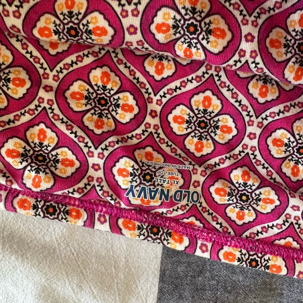 Old Navy Pink and Orange Floral Blouse